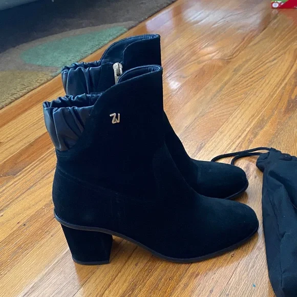 Zadig & Voltaire Lena Suede Elastic Boots in Black - Picture 1 of 10